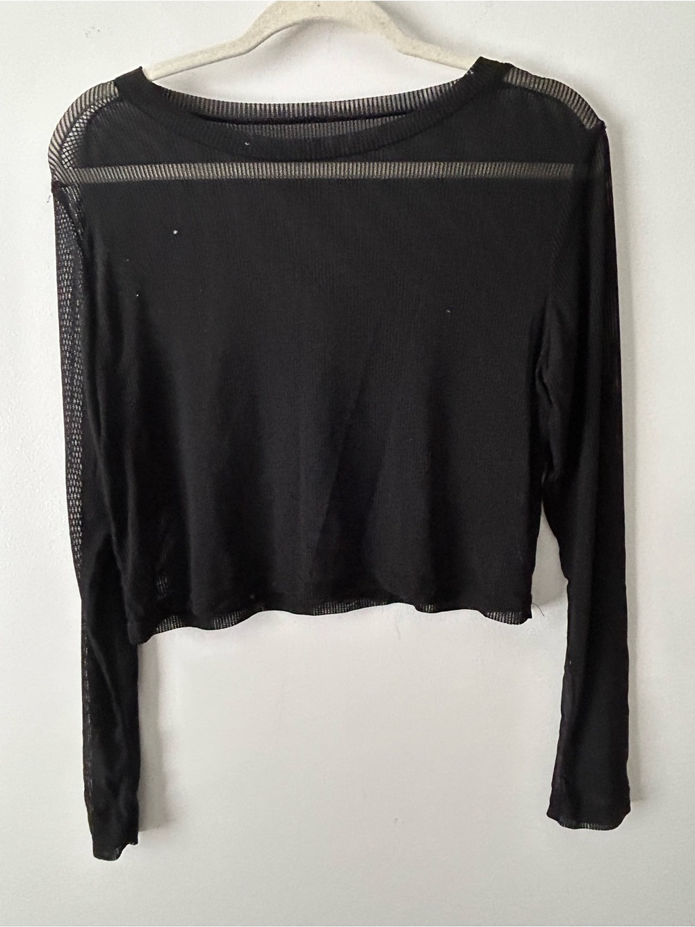 Black mesh cropped long sleeved top whimsigoth witchy Y2K size medium